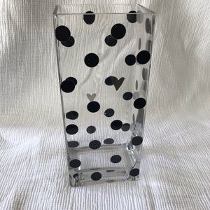 Black polka dot vase w gold hearts